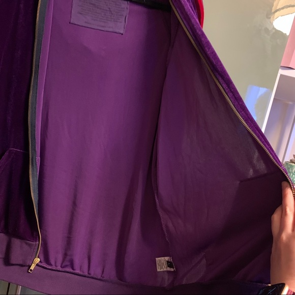 *SOLD* Aviator Nation Purple Velvet Hoodie Large - Picture 4 of 9